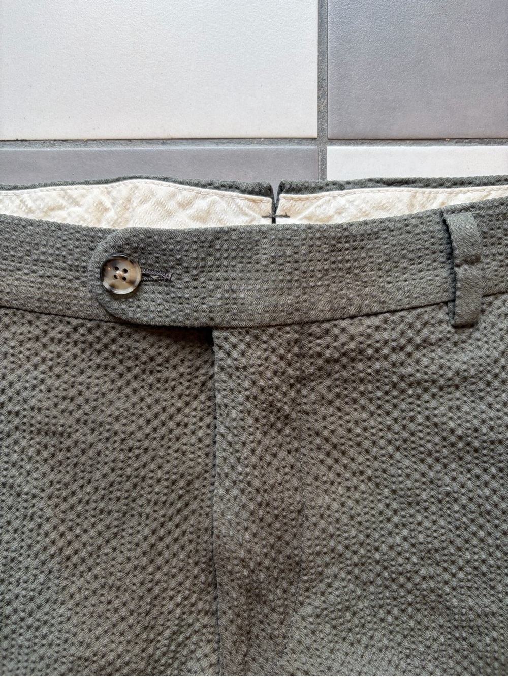 SuitSupply Seersucker Pants in Green